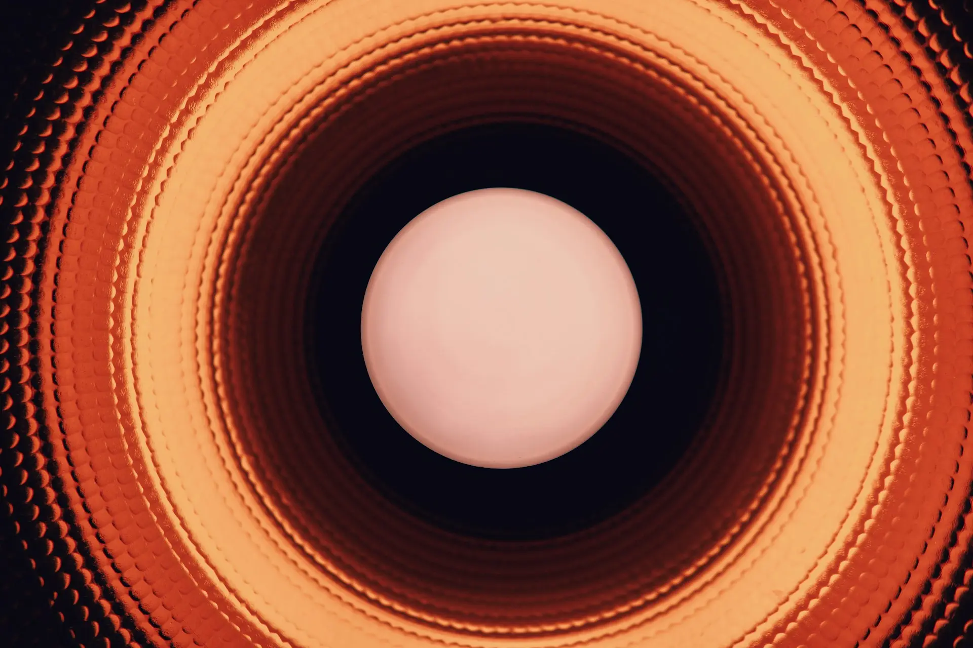 a white circle with a black center